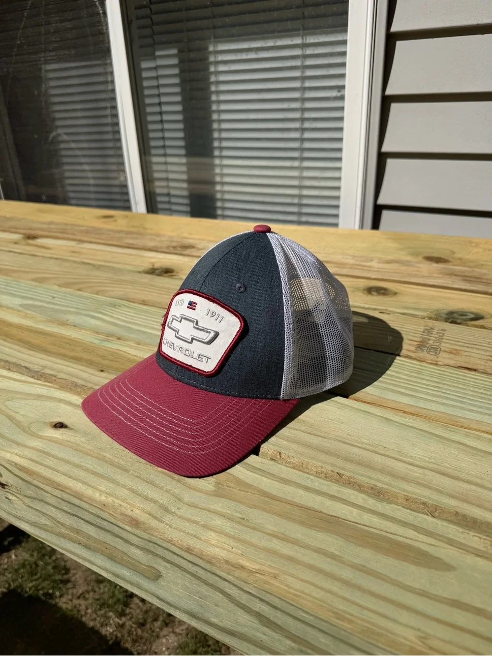 Chevrolet Trucker Hat - Burgundy, Navy & White